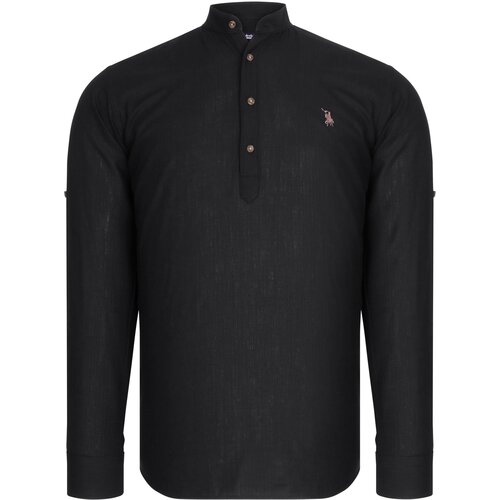 Dewberry G783 JUDGE COLLAR MEN'S SHIRT-PLAIN BLACK Cene