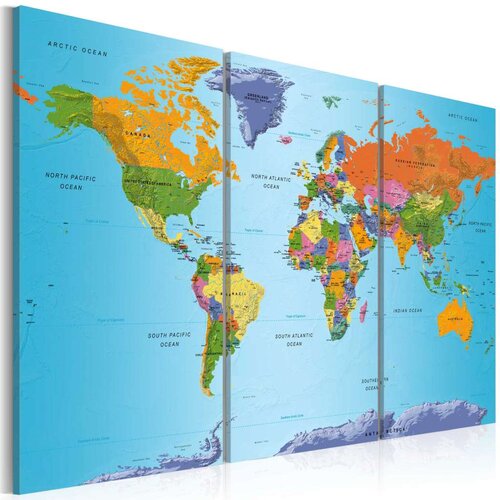  Slika - World Map: Colourful Note 120x80 Slike