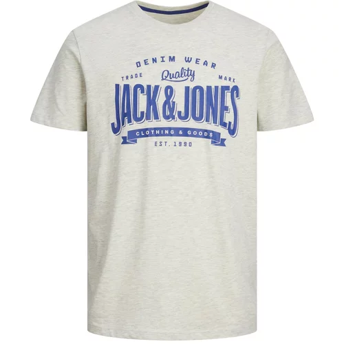 Jack & Jones Majica kraljevo modra / pegasto siva