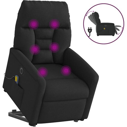 vidaXL Električni masažni naslanjač s funkcijo vstajanja črn Cene