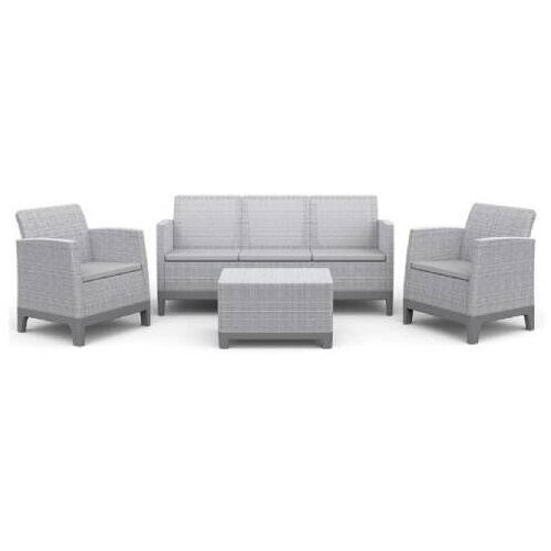 Keter Siva CU 264089-Ba&scaron;tenska garnitura Scandi forma III sa box stolom Cene