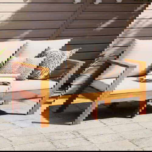 The Living Store Vrtni kavč z blazinami dvosed trden akacijev les - Vrtni Kavč, (21463431) Cene