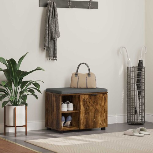  Klupa za hodnik s jastukom Dimljeni Hrast 60 x 38 x 46 cm Cijene