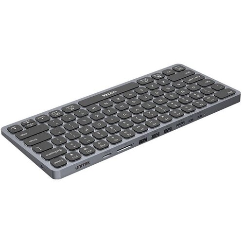 Unitek D1092A keyboard USB US International Grey Slike