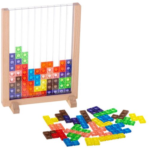 Montessori vertikalni tetris u drvenom okviru Slike
