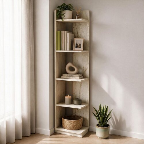 Hanah home polica za knjige aura, 37,8 cm, travertin Cene