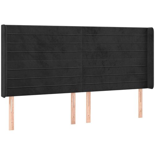  Uzglavlje crno 163 x 16 x 118/128 cm bar&amp;scaron;unasto Slike