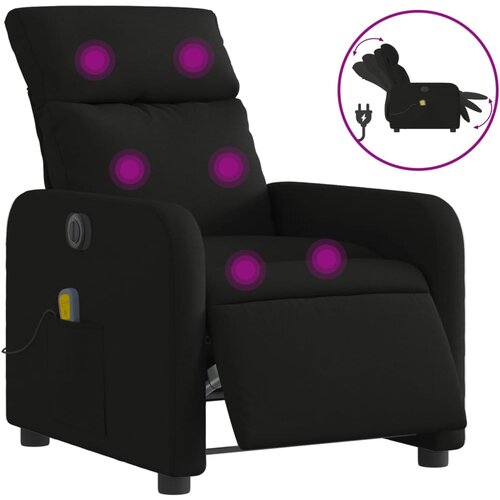 Maison Chic Električni masažni naslanjač - Relax naslanjač črno blago, (22134482) Cene