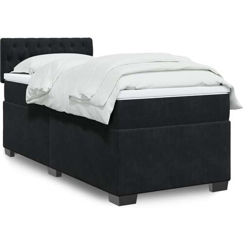 vidaXL Box spring postelja z vzmetnico črna žamet Cene
