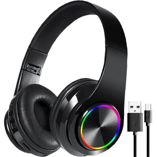 VERKGROUP Bluetooth 5.0 brezžične LED RGB igralne slušalke + mikrofon črne, (20450557) Cene