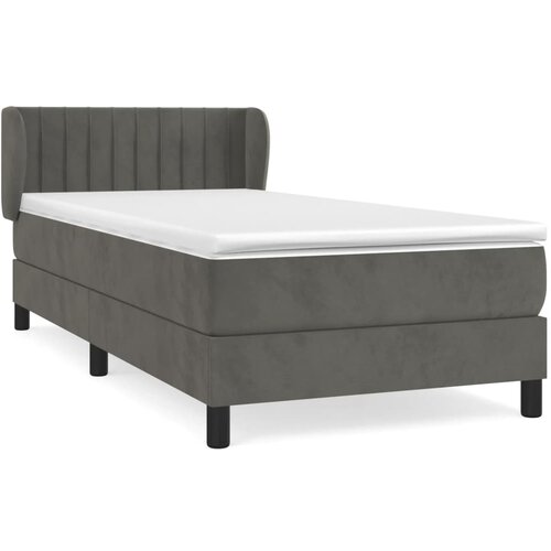 Maison Chic Box spring postelja - Vzmetna postelja z vzmetnico temno siva 80x200 cm žamet SL20578, (21893427) Slike
