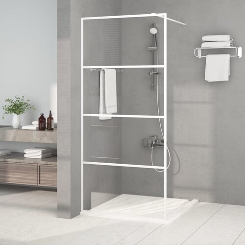 vidaXL Pregrada za tuš bijela 90 x 195 cm s prozirnim staklom ESG Cijene