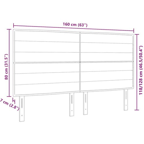  LED uzglavlje linije dizajn crno 80 cm tkanina Slike
