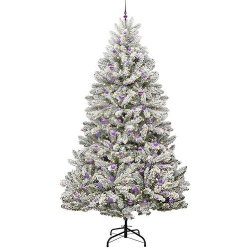 VidaXL Umjetno božićno drvce Zelena i bijela 300 cm PVC i metal Slike