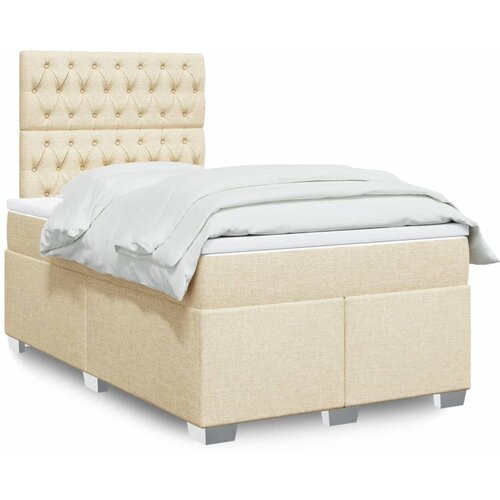  Krevet box spring s madracem krem 120 x 190 cm od tkanine Cijene
