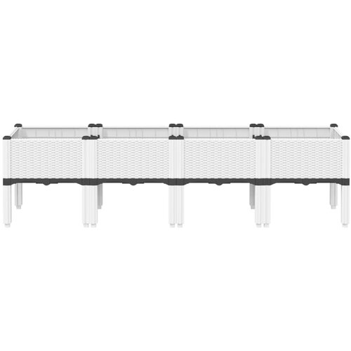  Vrtna sadilica s nogama bijela 160 x 40 x 42 cm PP Slike
