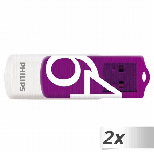 Philips USB 2.0 2-Pack 64GB Vivid Edition Magic Purple Slike