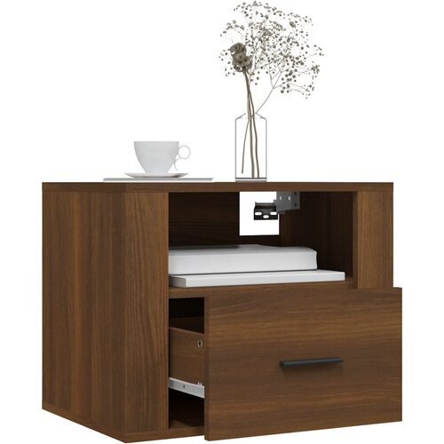  Zidni noćni ormarići 2 kom smeđa boja hrasta 50x36x40 cm Slike