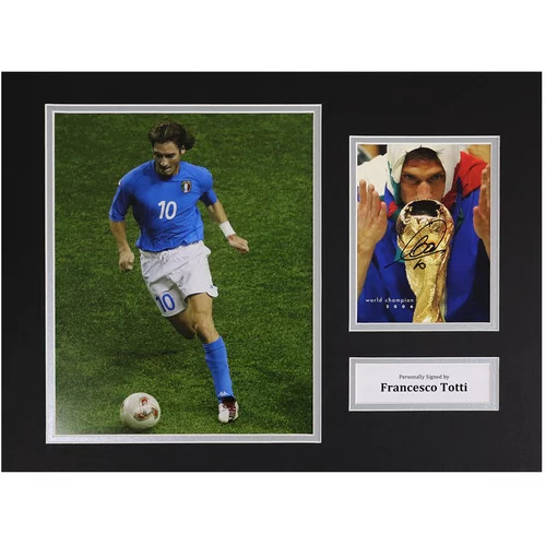  francesco totti signed 16"x12" photo display italy autograph memorabilia coa