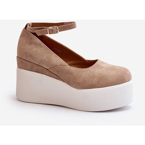 PS1 Women's Beige Wedge Espadrilles Malla Slike