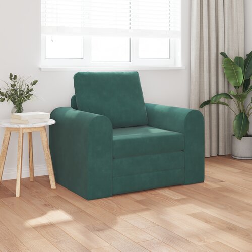 VidaXL Floor Sofa Bed 2-u-1 Tamnozelena 98x71x83 cm Bar&amp;scaron;unasti Slike