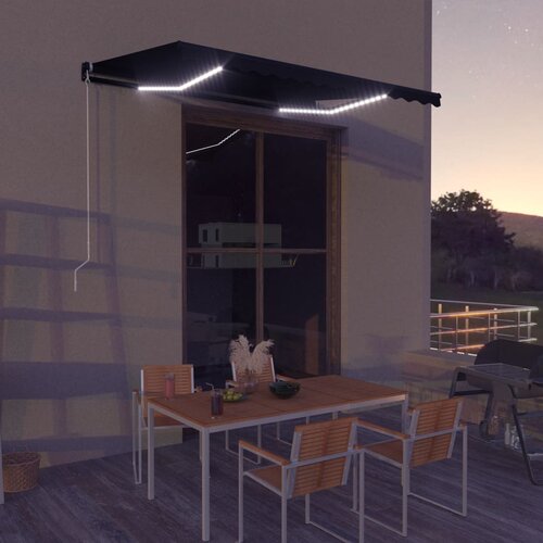  Tenda na ručno uvlačenje s LED svjetlima 350 x 250 cm antracit Cijene
