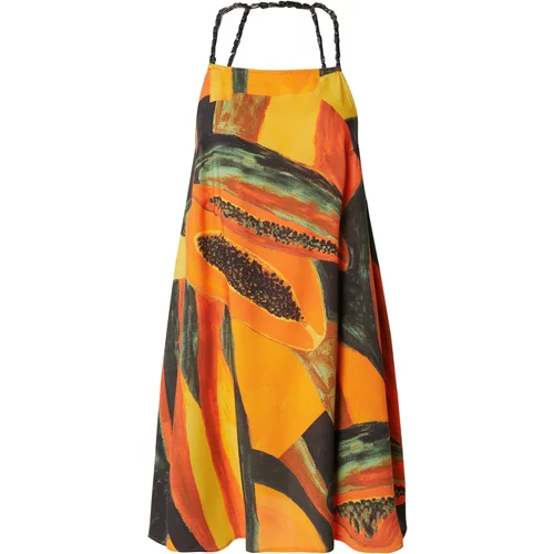 Top Shop Ljetna haljina pastelno zelena / narančasta / narančasto crvena / crna