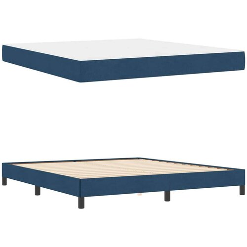 Box spring krevet s madracem Plava 180 x 200 cm tkanina Slike