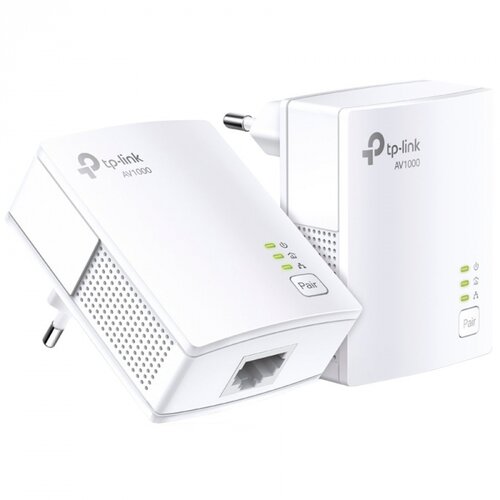 Tp-link AV1000 Powerline Starter Kit, Broadcom, 1 Gigabit Port, 1000Mbps Powerline, HomePlug AV, New PLC Utility,Twin Pack, Pate Slike