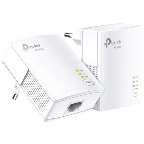 Tp-link AV1000 Powerline Starter Kit, Broadcom, 1 Gigabit Port, 1000Mbps Powerline, HomePlug AV, New PLC Utility,Twin Pack, Pate