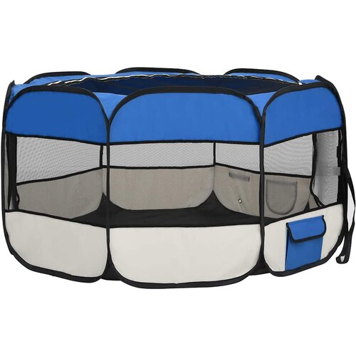 Sklopiva ogradica za pse s torbom plava 125 x 125 x 61 cm Slike