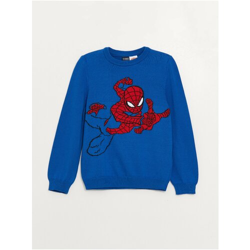 LC Waikiki Crew Neck Spiderman Patterned Long Sleeve Boy Knitwear Sweater Slike