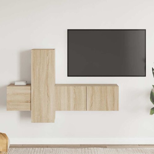  3-dijelni set TV ormarića boja hrasta sonome konstruirano drvo Cijene