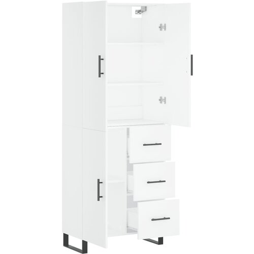  Visoka komoda bijela 69,5x34x180 cm konstruirano drvo Slike