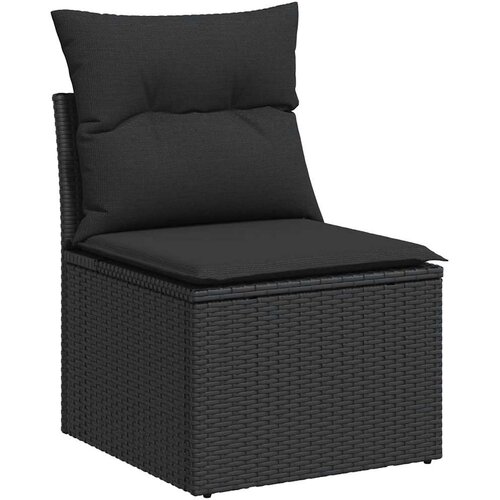  6-dijelni set vrtnih sofa s jastucima crni od poliratana Crna 66 x 62 x 69 cm Slike