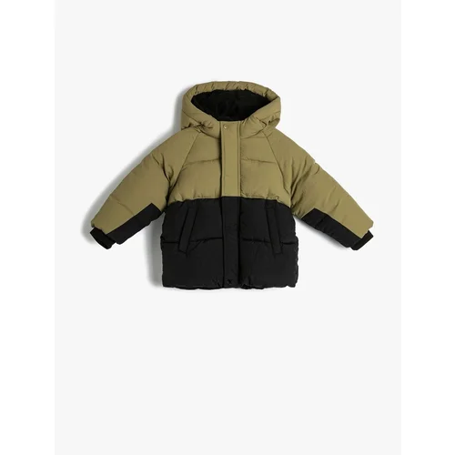 Koton Puffer Jacket Hooded Plush Lined Pocket