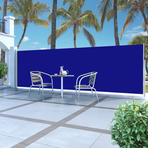 VidaXL Zložljiva stranska tenda 160 x 500 cm modra Slike