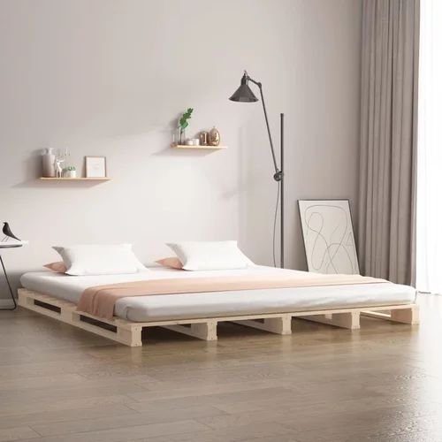  Krevet od paleta 135 x 190 cm od masivne borovine 4FT6 bračni