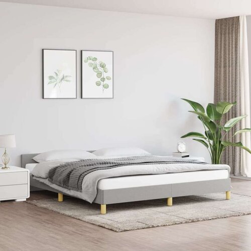 VidaXL okvir za krevet s uzglavljem svjetlosivi 160x200 cm od tkanine Slike