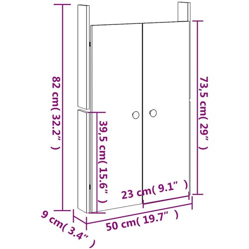  Vanjska kuhinjska vrata MEPPEL 2 kom Bijela 50x9x82cm masivna borovina Slike