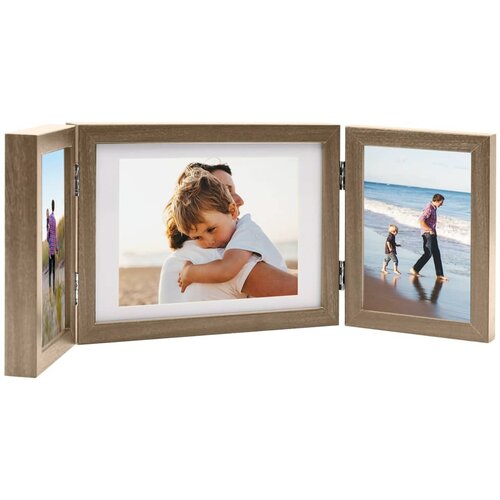 vidaXL Trodijelni okvir za fotografije smeđi 22x15 cm + 2 x (10x15 cm) Cijene