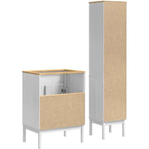  Set namje&amp;scaron;taja za kupaonicu 2 pcs Bijelo Čvrsto borovo drvo Slike