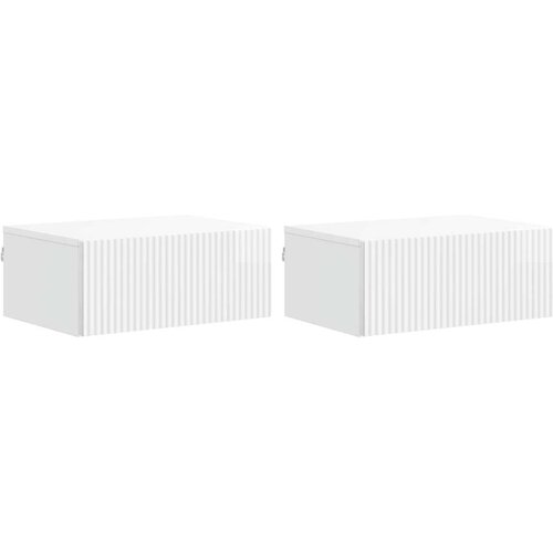  Stenski nočni omarici 2 pcs Bela visok sijaj 49 x 34,5 x 20 cm, (5000209716) Cene