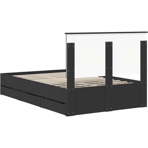  Okvir za krevet Crna 120 x 200 cm Inženjersko Drvo Slike