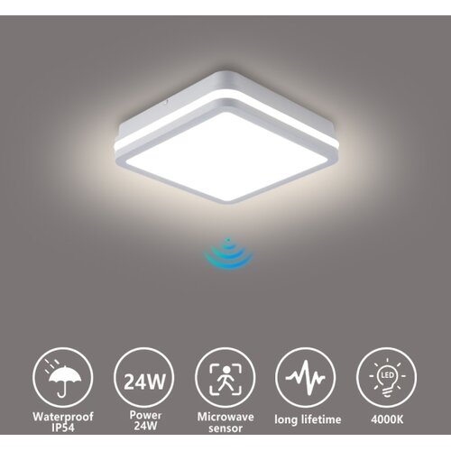  Brilagi - LED spoljno svetlo sa senzorom BENE LED/24W/230V 26x26 cm belo IP54 Slike