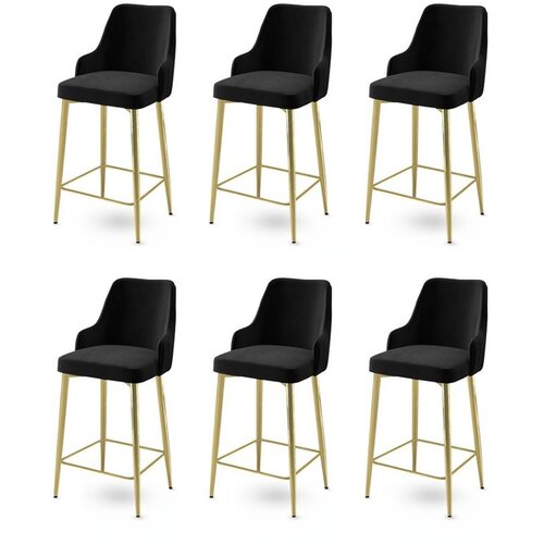 Hanah home Enox - Black, Gold BlackGold Bar Stool Set (6 Pieces) Cene