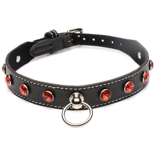 Strict Diamond Choker with O-Ring - Black/Red