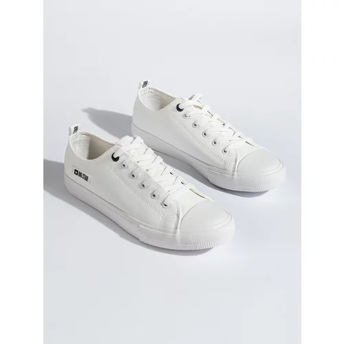 Big Star Men's white sneakers made of ecological leather KK174009