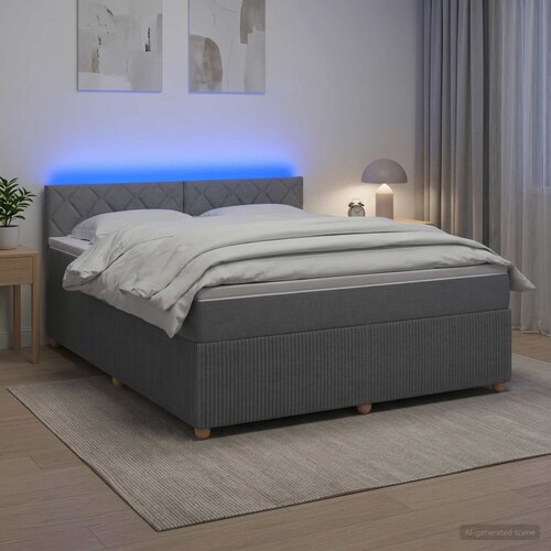  Boxspring krevet s madracem Svjetlosiva 160 x 200 cm Tkanina Cijene