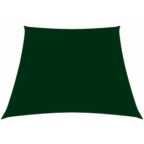 vidaXL Senčno jadro oksford blago trapez 3/4x2 m temno zeleno